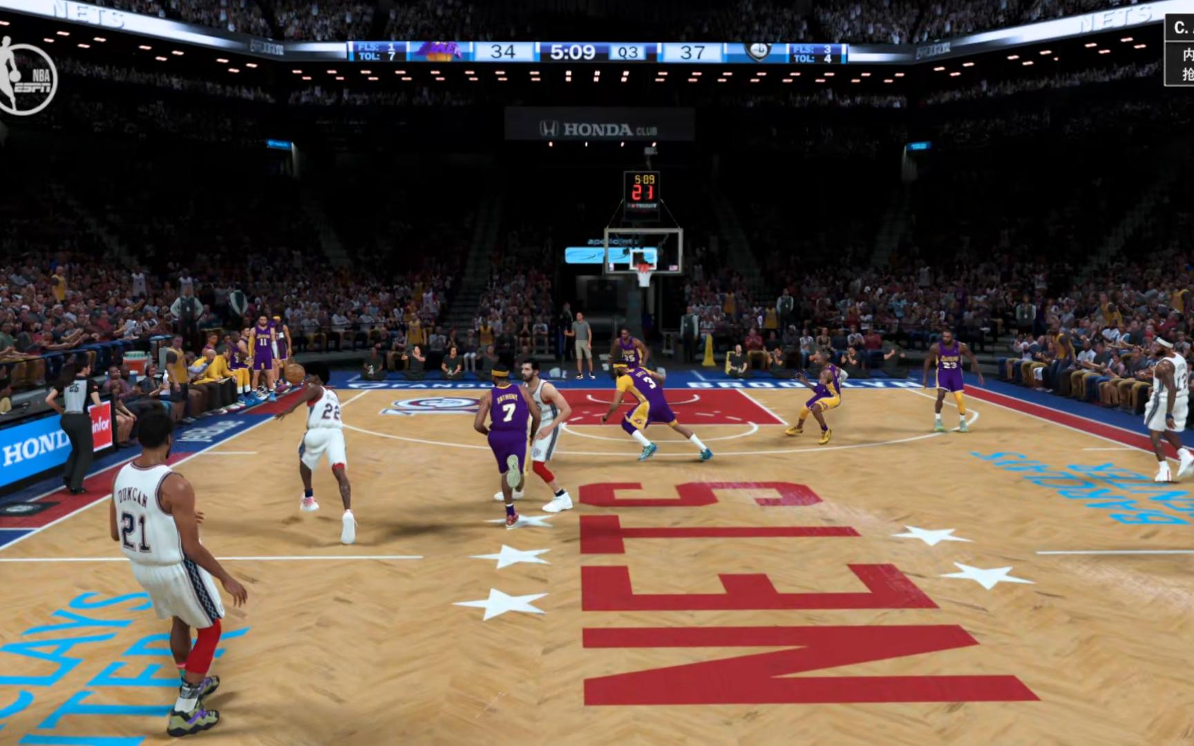 nba2k24 超巨大乱斗 篮网的城市地板太养眼了