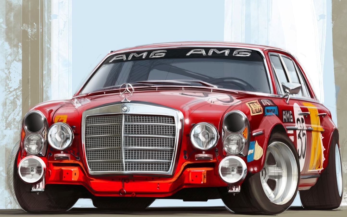 【全网首发】最具视觉冲击力的 传奇赛车 amg 红猪 300 sel 6.