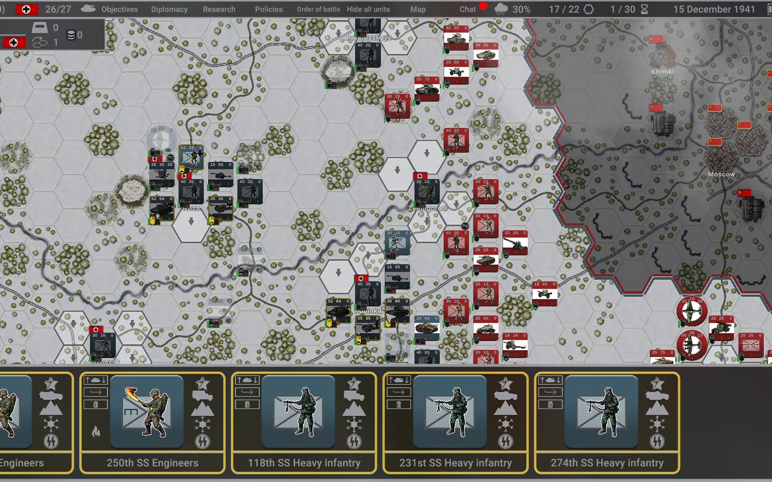 【hex of steel】【城堡行动】德军 莫斯科战役42 普通难度