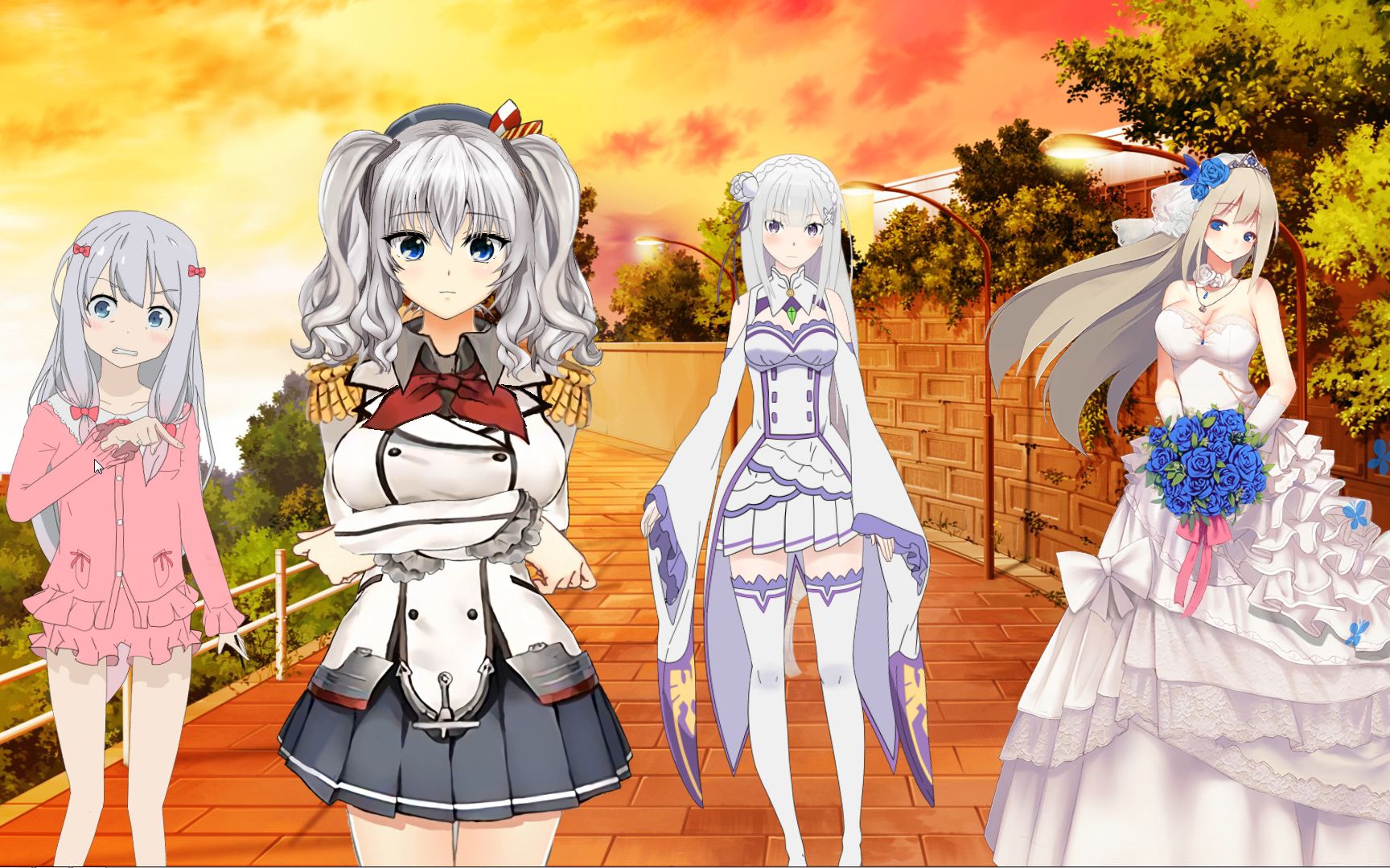 在桌面上摆一堆老婆live2dwallpaper