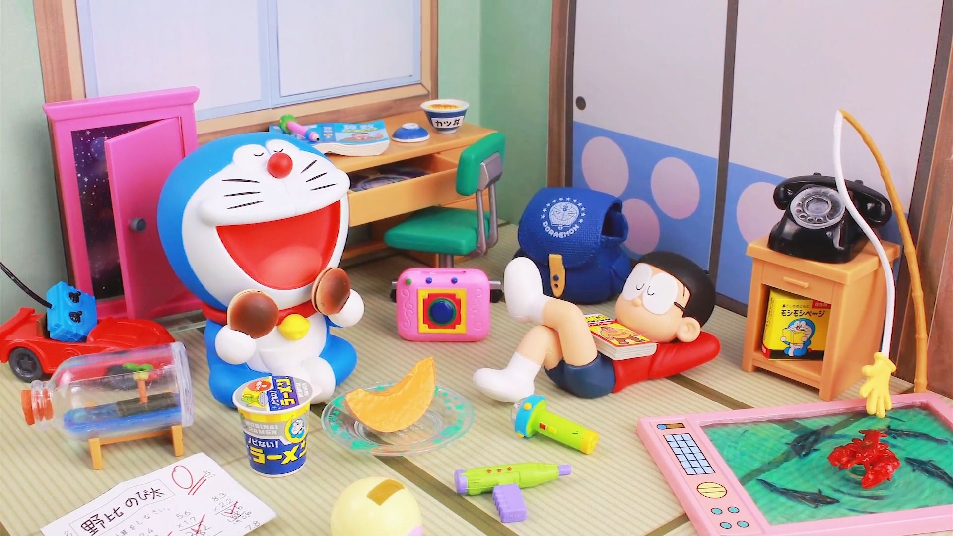 rement迷你食玩哆啦a梦和大熊的房间