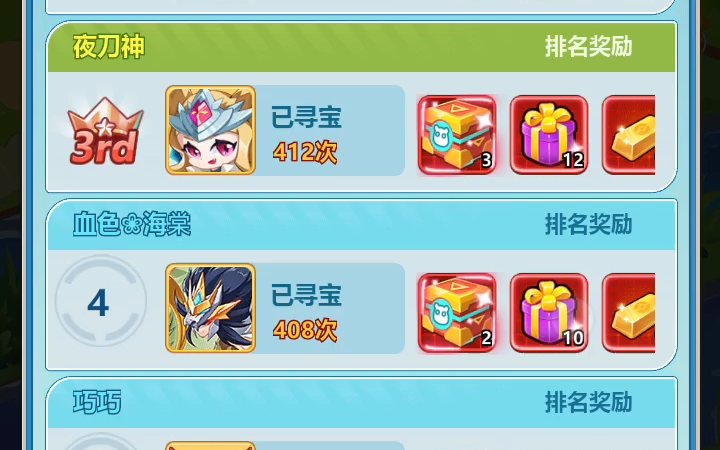 超级精灵球,唤灵,游园各服排行(12月11日)