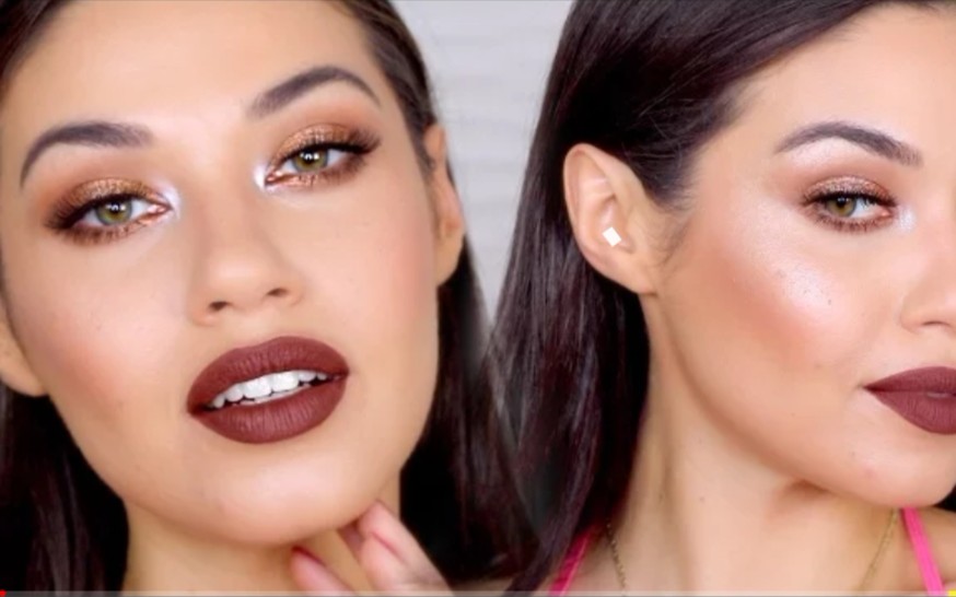 [图]Kylie Jenner Inspired Brown Lip Golden Eyes Makeup Tutorial | Eman