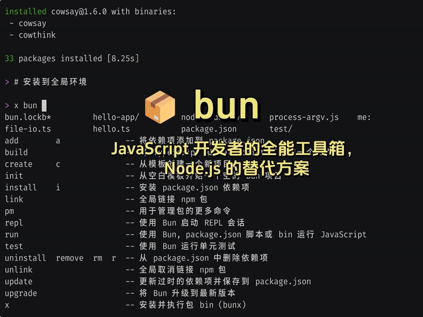 𐟓栢un(1): JavaScript 开发者的全能工具箱,Node.js 的替代方案哔哩哔哩bilibili