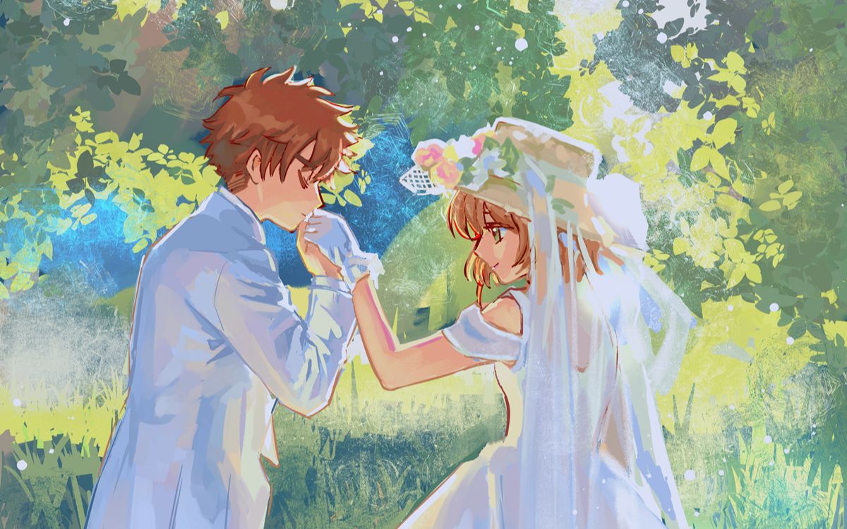 板绘狼樱暖阳下的誓言绘画过程