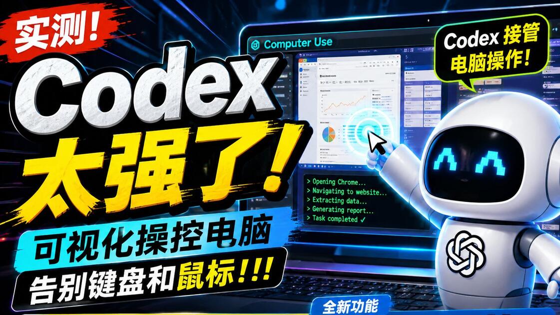 Codex Computer Use 实测！AI 真的开始接管电脑了？基础教程 + 可视化操控演示_哔哩哔哩_bilibili