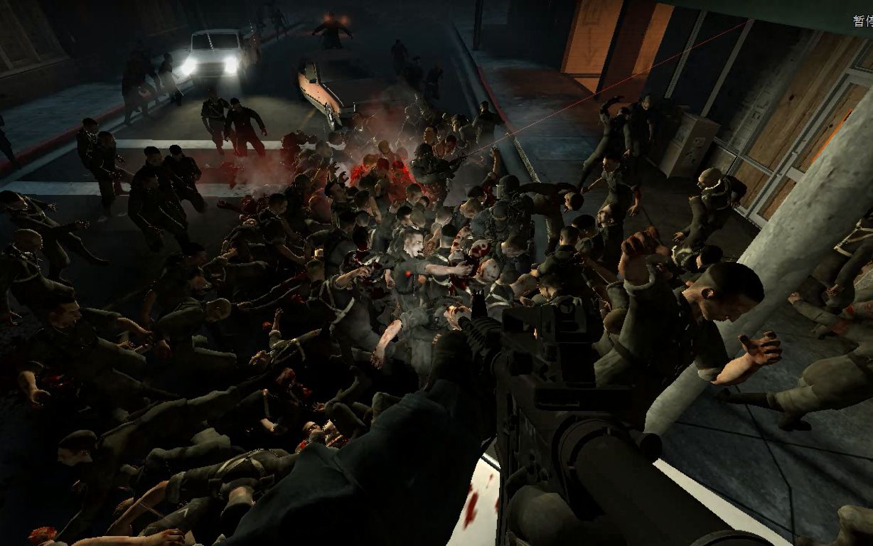 活动作品求生之路4人特种兵夜间通过狂暴尸潮