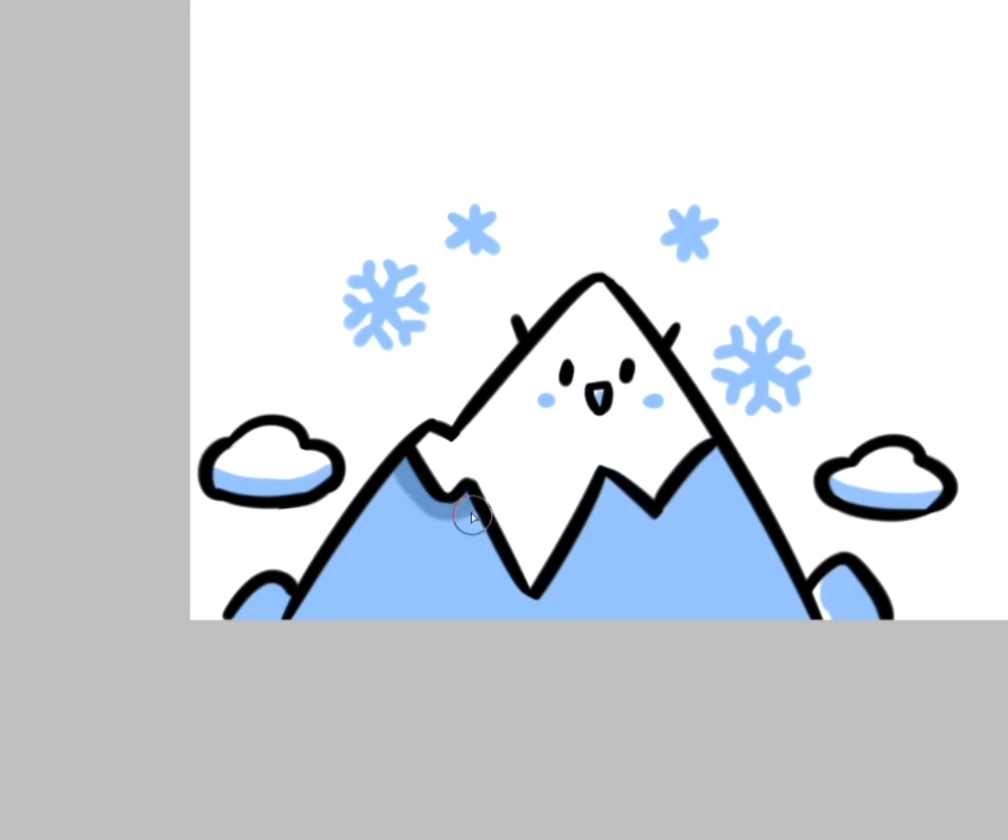 冬天的雪山简笔画图片
