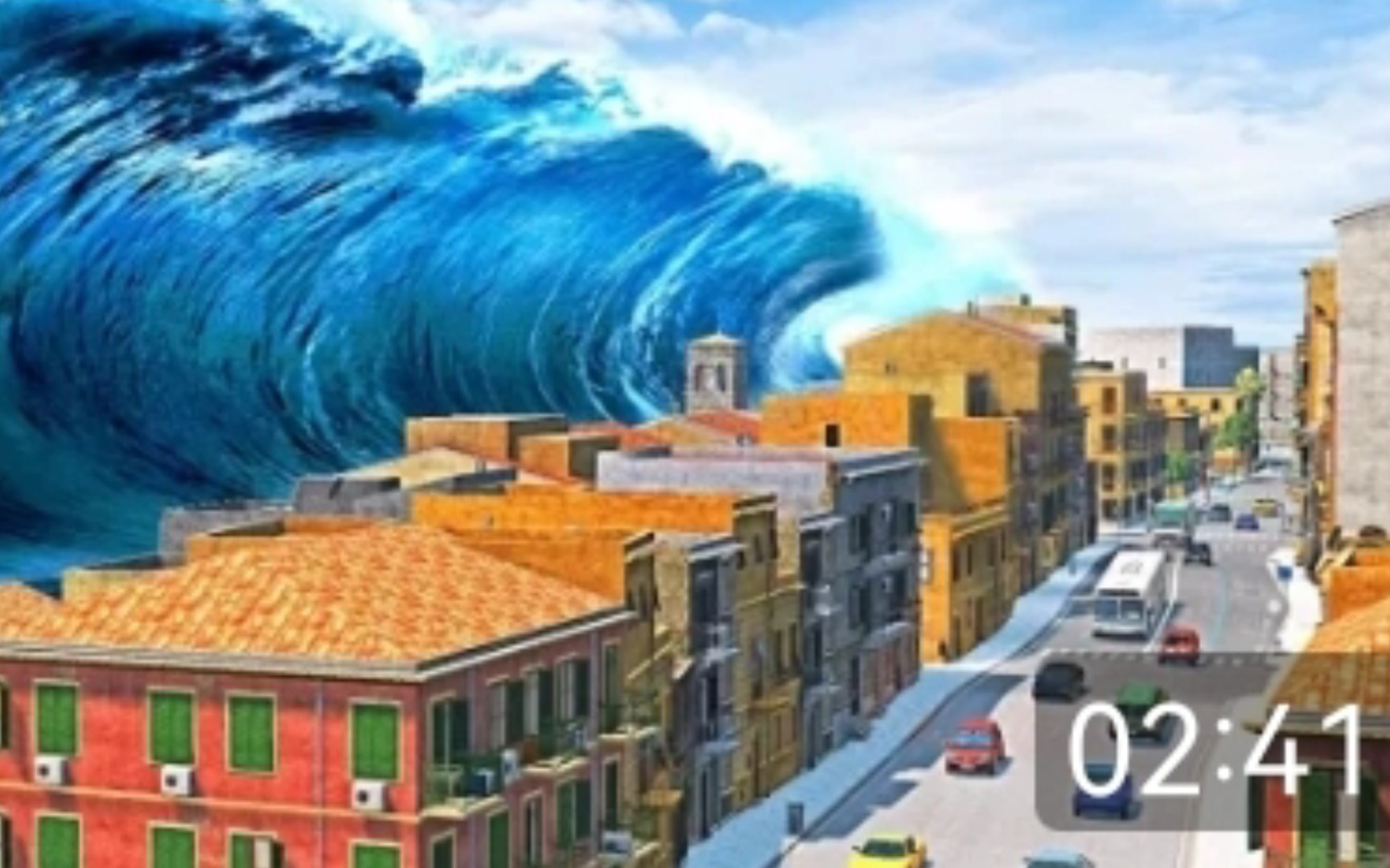 [图]【 BeamNG 】中字概念短片《巨浪》 The Flood I Mega TSUNAMI Hits City in BeamNG . Drive（倒放）