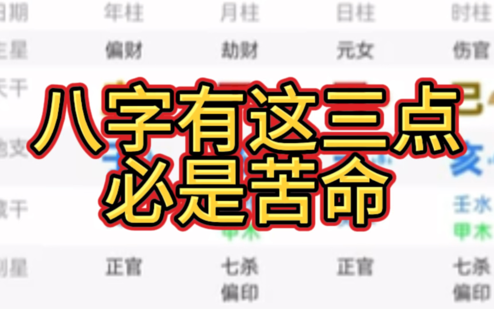 [图]八字有这三点，必是苦命