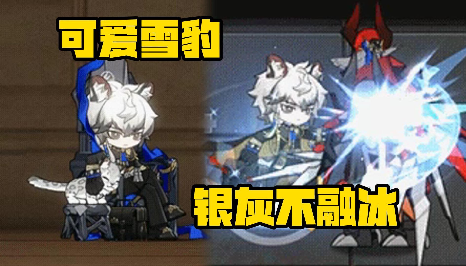 【明日方舟】芝士雪豹抓鸟儿,银灰音律联觉动态服装可爱动作与l2d