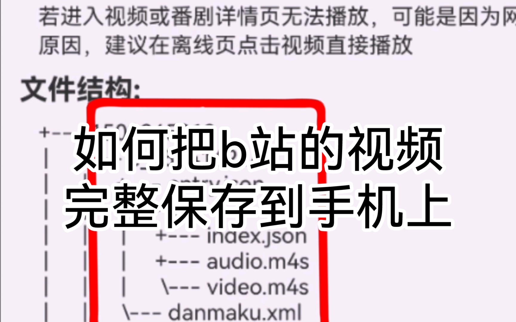 [图]手把手教你们怎么把B站的视频完整的保存到手机里，记得不要做坏事哦