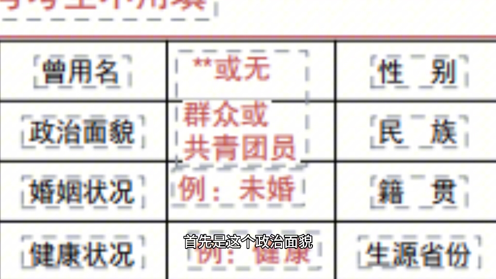 3分钟教,了解填写政审表的注意事项哔哩哔哩bilibili