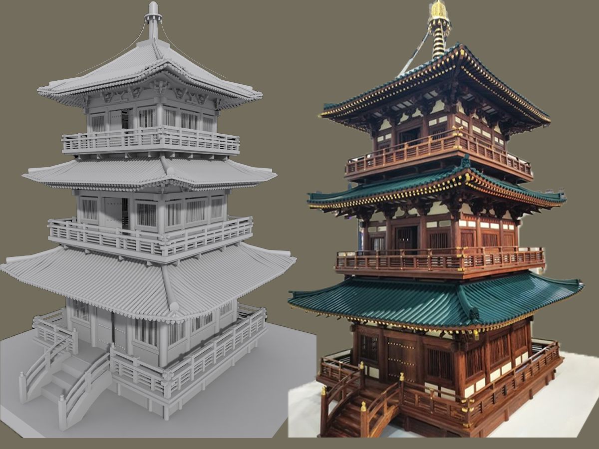 【3dmax场景建模】一座精美的古风宝塔模型案例制作