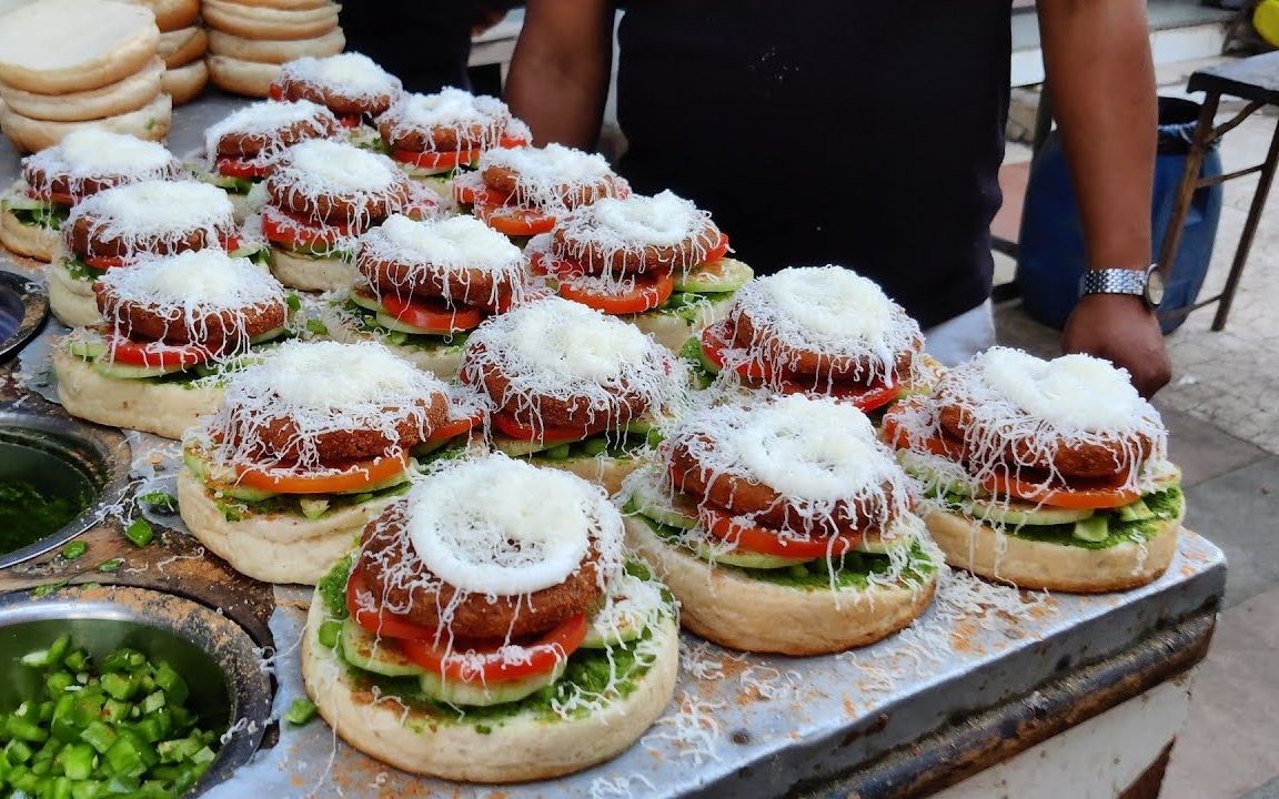 风味蔬菜汉堡-印度街边小吃