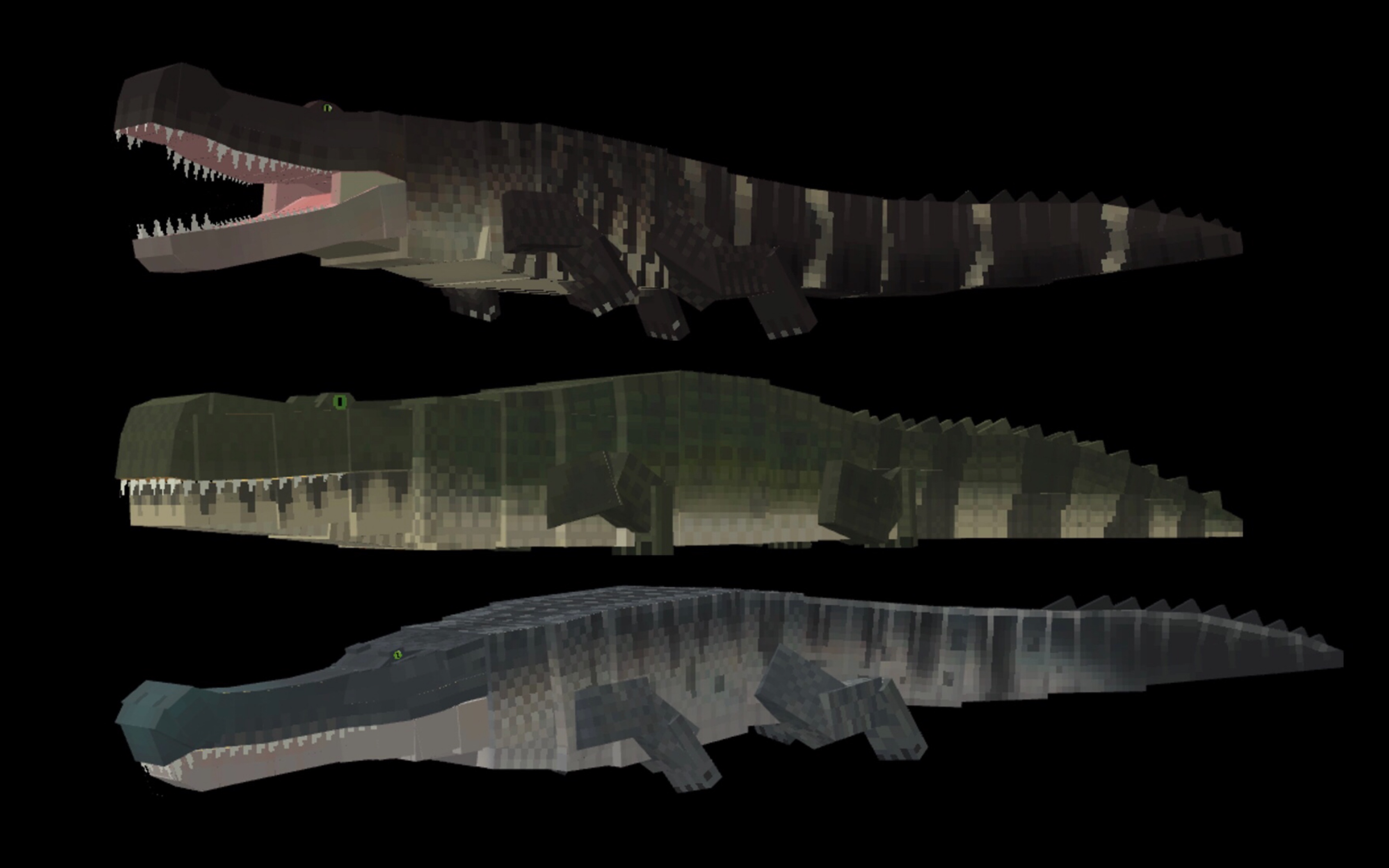 用【我的世界】还原史前三大掠食性鳄鱼(帝鳄,恐鳄,普鲁斯鳄)