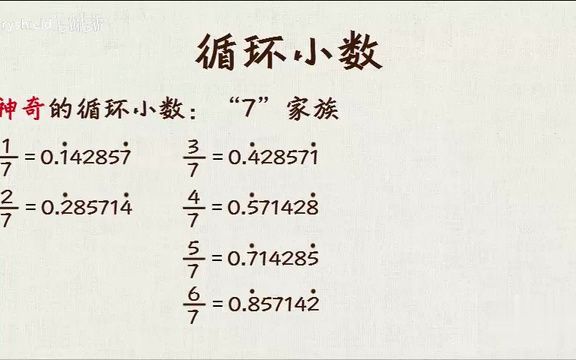 [图]1数学思维-五年级_15_循环小数概念及分类