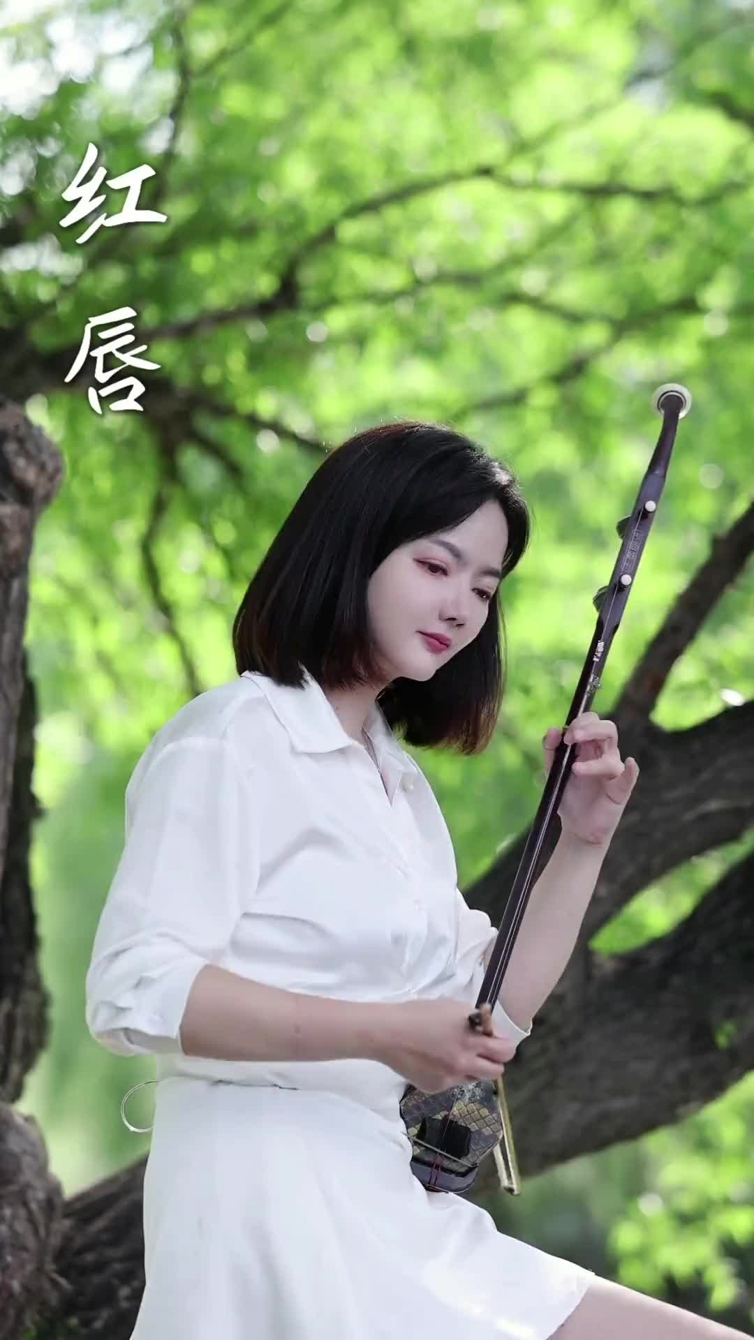 红唇g二胡弘扬国乐民族乐器二胡演奏抖音小助手