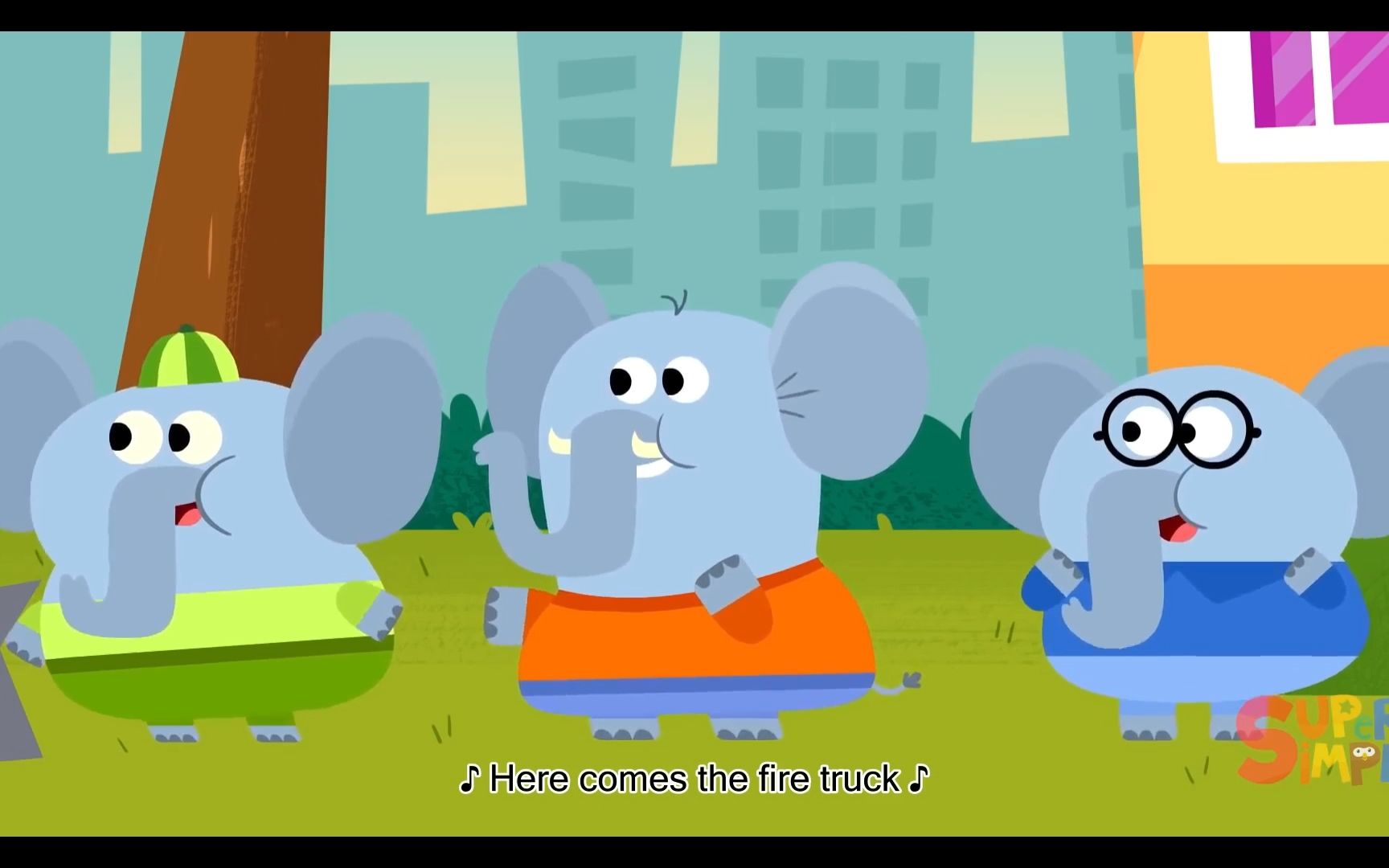 sss儿歌:here comes the firetruck(消防车来了)