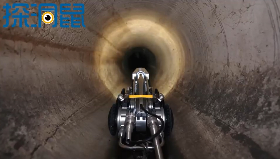 市政管道内窥镜cctv爬行机器人视频,满屏的科技感!