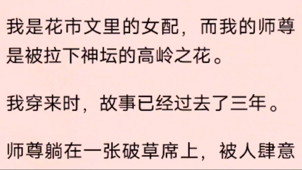 我是花市文里的女配,而我的师尊是被拉下神坛的高岭之花.我穿来时,故事已经过去了三年.哔哩哔哩bilibili