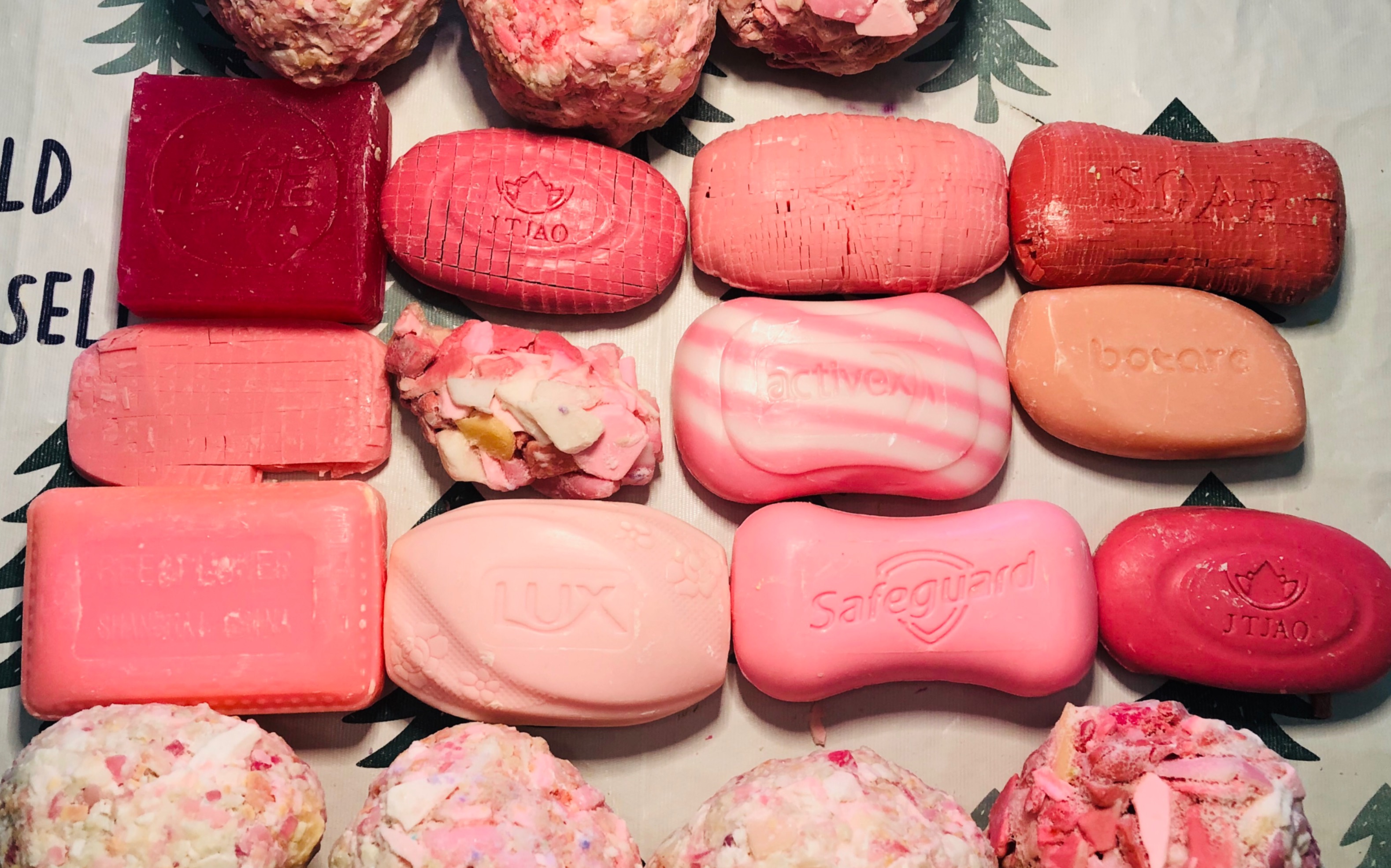 月月子刮皂 春季限定樱花粉色香皂 硬皂 马赛克皂 融皂 刮大片很爽