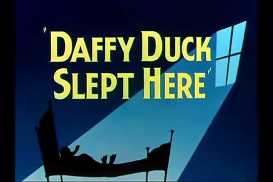 [图]华纳动画达菲鸭和猪小弟睡觉的达菲鸭 Daffy Duck Slept Hare.1948.原版标题卡开头和结尾