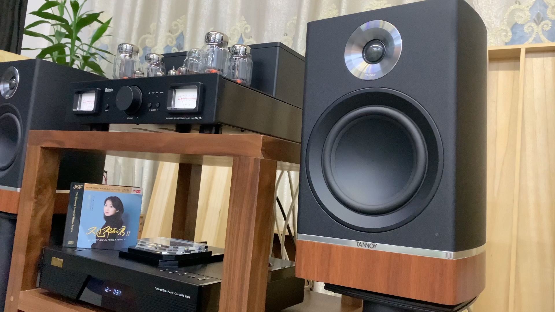 1/4英国tannoy天朗b6书架箱搭配纯音mu76胆机功放