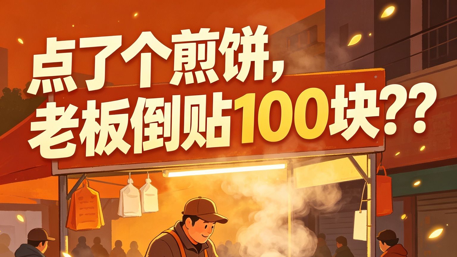 点了个煎饼，老板倒贴100块？？