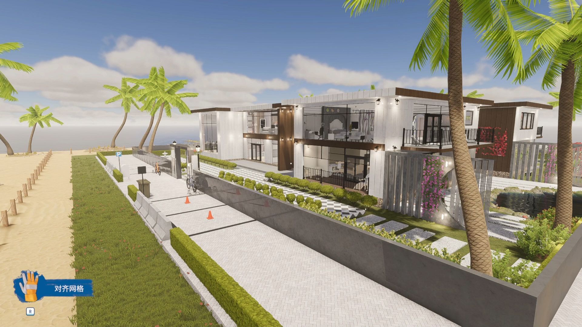 房产达人2,沙盒自建模式,现代风独栋海岛别墅,薰衣草庄园
