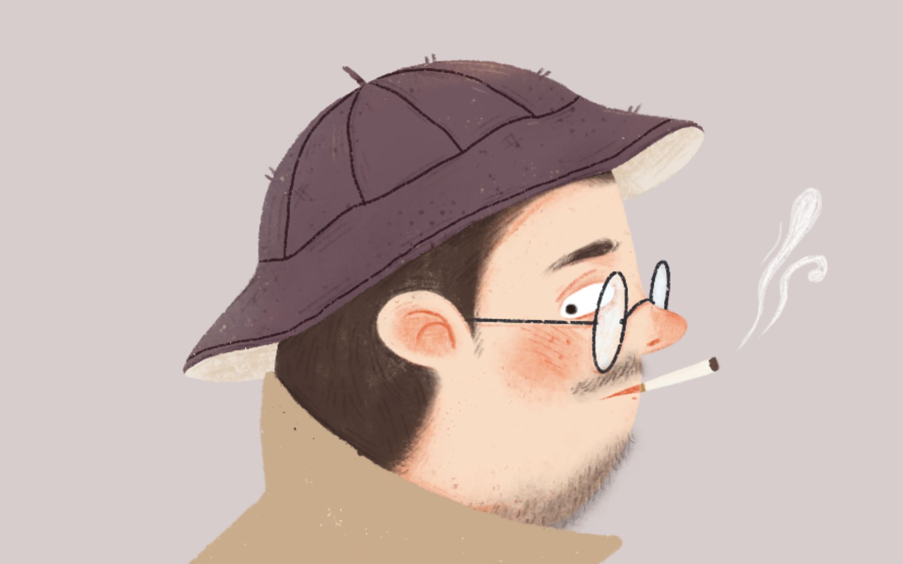 甜筒插画示范—中年男子(上)