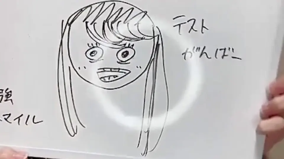 八木愛月に悪意漂う似顔絵を描かれた秋山由奈がお返しの似顔絵を描く 