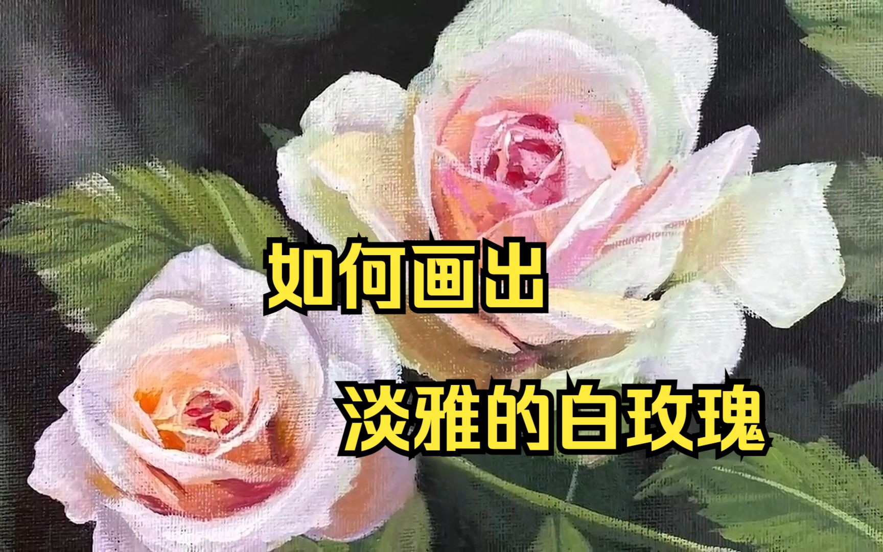 如何画出淡雅的白玫瑰哔哩哔哩bilibili