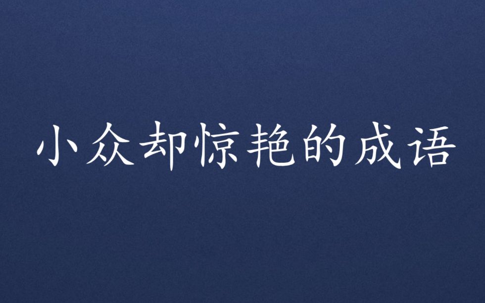 汇总一下那些小众却惊艳的成语|知识文化积累哔哩哔哩bilibili