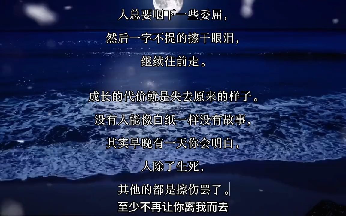 人总要咽下一些委屈, 然后一字不提的擦千眼泪, 继续往前走.