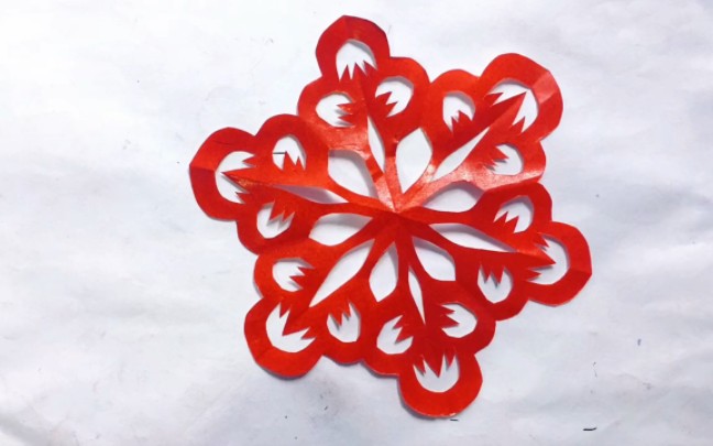 六瓣团花剪纸图案画法图片