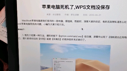 苹果电脑死机,WPS没保存,小编在厕所吃饭哔哩哔哩bilibili