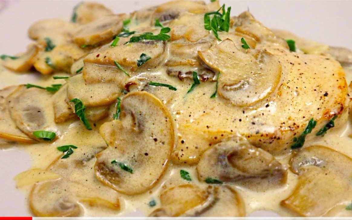 奶油鸡胸蘑菇美味制作
