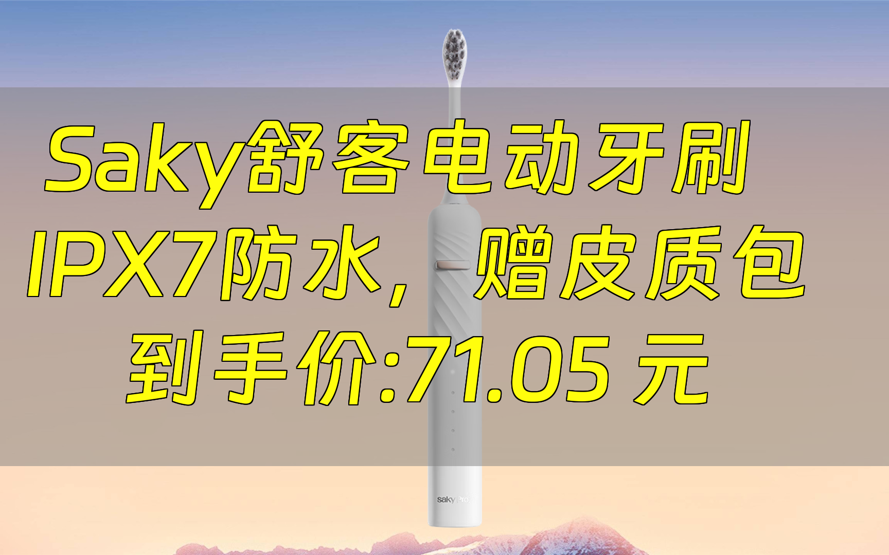 【省87.95元】舒客电动牙刷Saky 舒客 电动牙刷 IPX7防水 刷头*2 冰岛白(赠皮质包+一年免费换新)多少钱哔哩哔哩bilibili