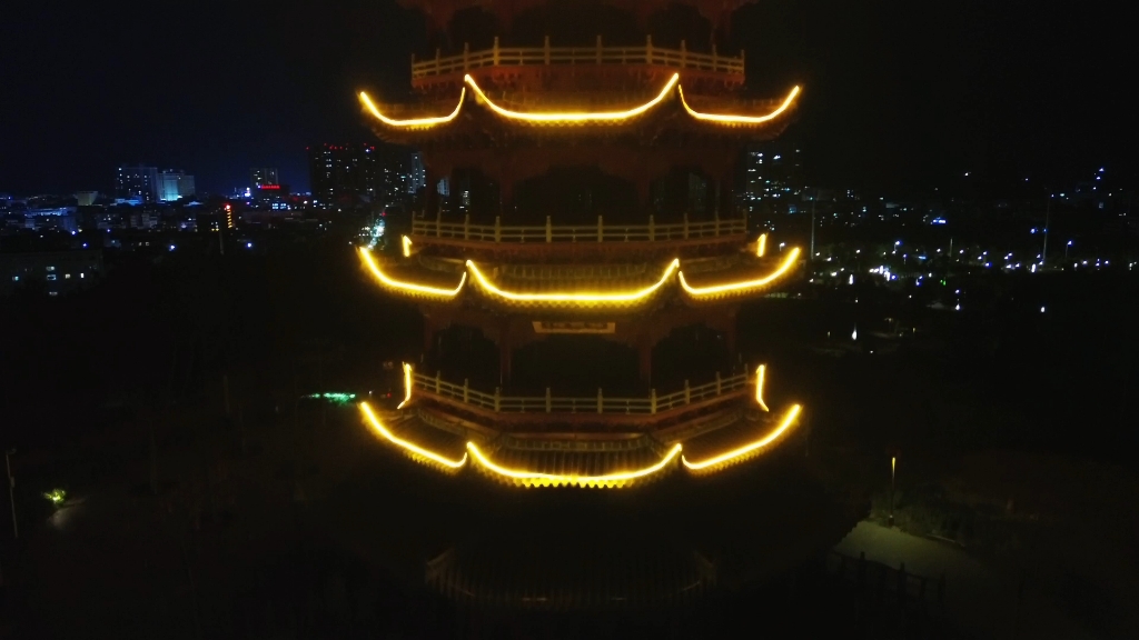 广西贺州市钟山县夜间航拍