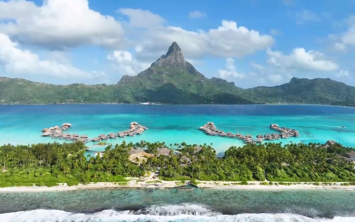 太平洋bora bora岛自然风光 治愈音乐超清4k