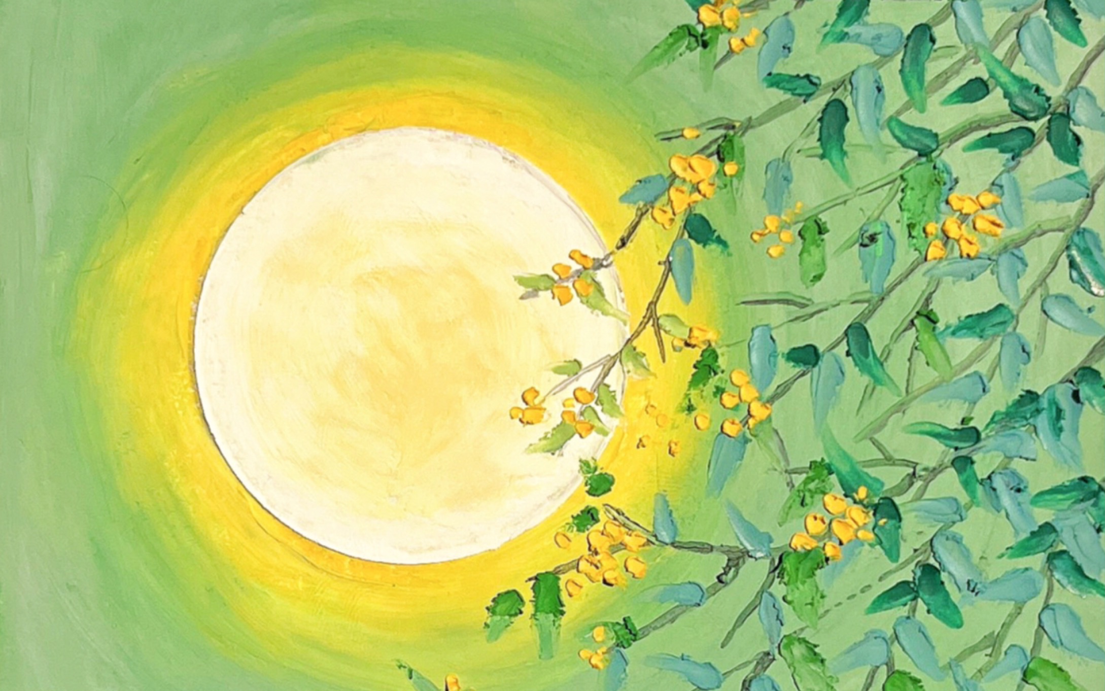 油画棒教程|月下桂花