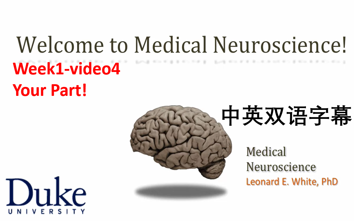 【中英双语字幕】Medical neuroscience 医学神经科学 week1video4 Your Part!哔哩哔哩bilibili