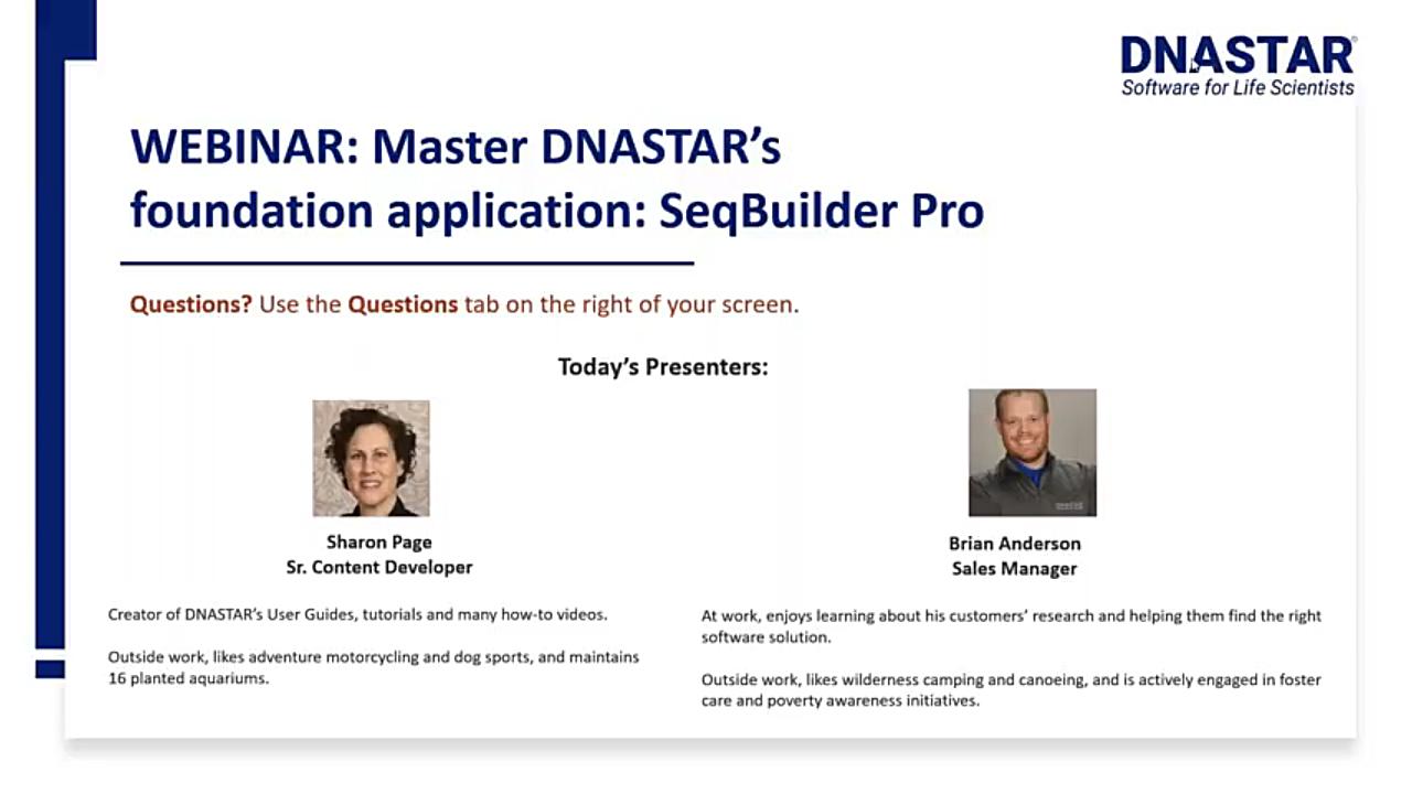 DNASTAR  Master SeqBuilder Pro, our foundation application  Webinar 基础应用程序网络研哔哩哔哩bilibili