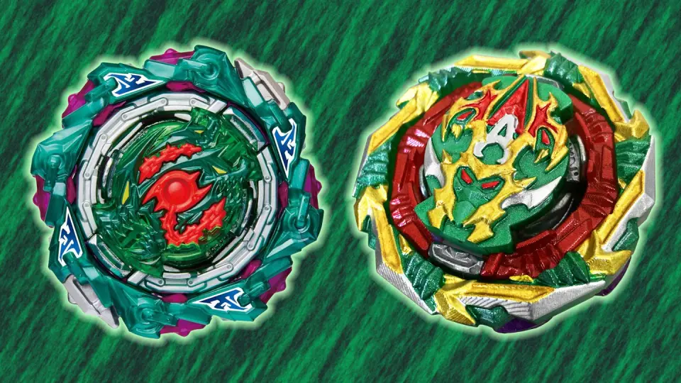 Beyblade Burst】绿色防御型+锁血件对战- Chain Kerbeus VS. Kishin 