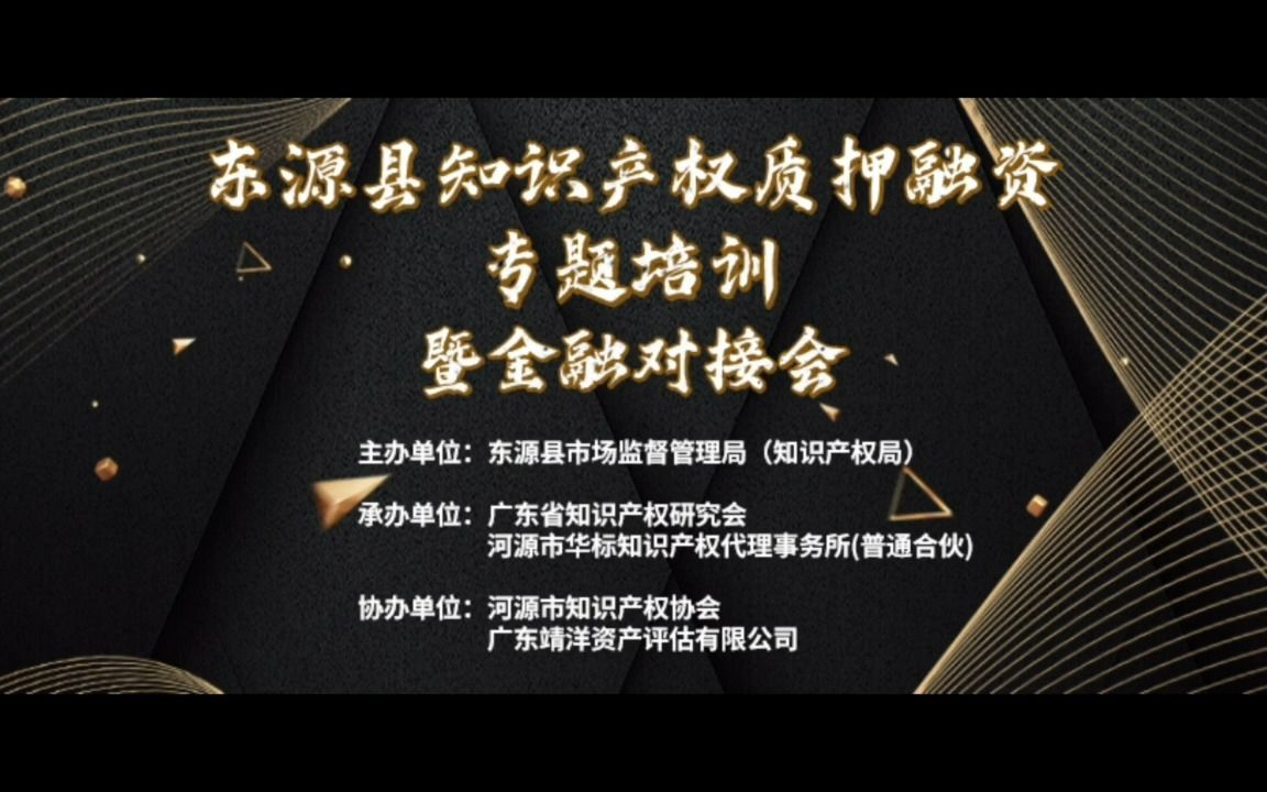 2022年东源县知识产权质押融资专题培训暨金融对接会哔哩哔哩bilibili