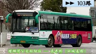 【POV 314】【春城风景 01】昆明公交 103路 螺蛳湾公交枢纽站 → 吴井桥（环城南路）全程前方视角展望