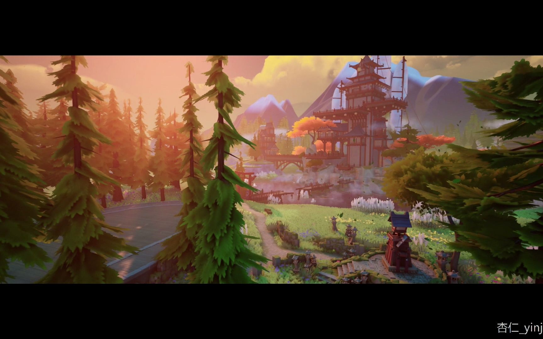 UE4作品 潜川奇幻山丘 ——二次元风格场景哔哩哔哩bilibili