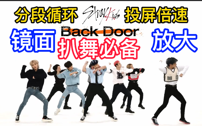 [图]【扒舞必备】stray kids 《back door》分段循环 镜面放大 投屏倍速