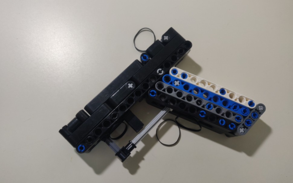 [乐高枪]原创乐高三单位宽半自动反吹皮筋枪